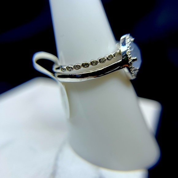 Blue Quartz Ring Size 6 Double Band 😍 - Picture 2 of 5